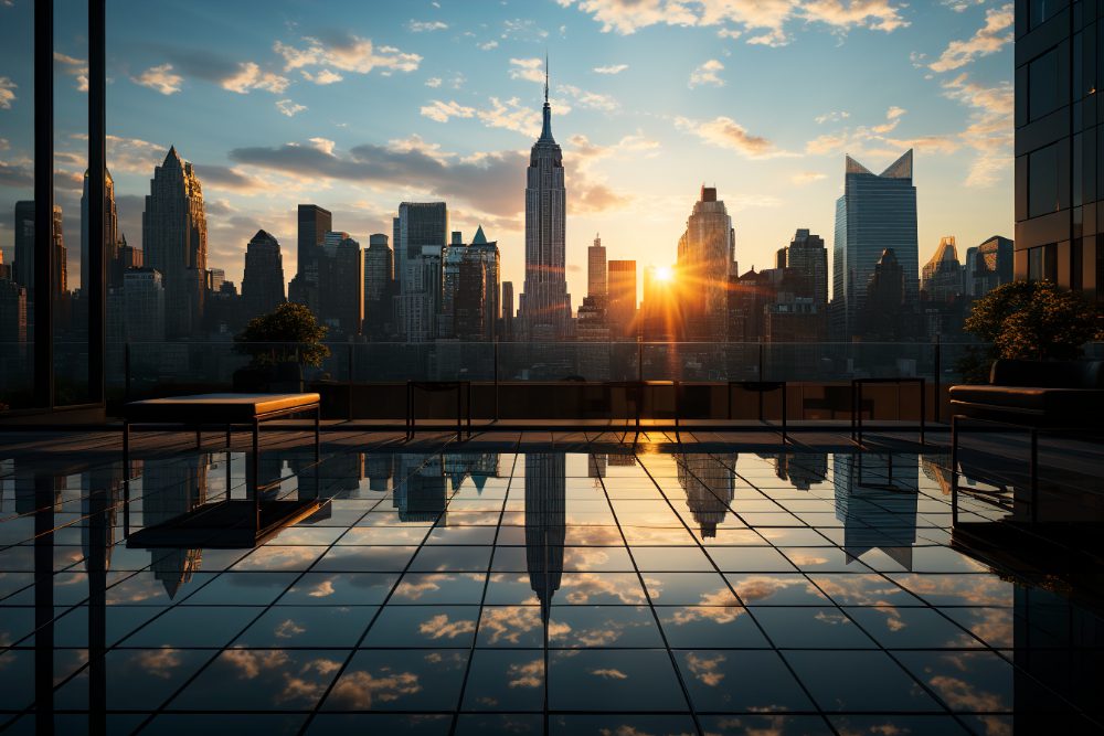 City skyline representing real estate markets